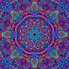 Abstract festive colorful mandala vector ethnic tribal pattern