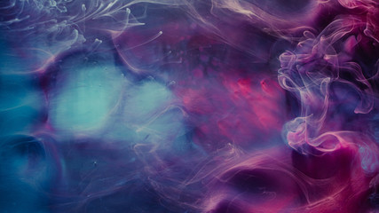 Smog leak. Sorcery spell. Blue magenta steam blend. Abstract art background. - obrazy, fototapety, plakaty