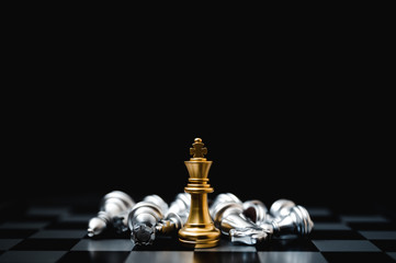 Leader and success business competition concept. Chess board game strategy