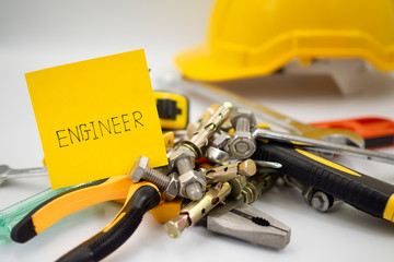 Equipment, tools and materials used in engineering construction work. Idea Construction Tools and Engineers