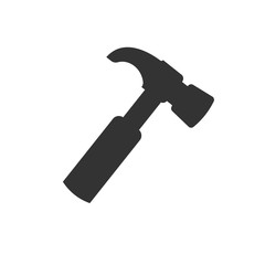 Hammer icon black flat style design. Vector graphic illustration.