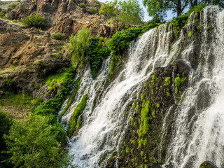 Beautiful Shaki waterfall in Armenia