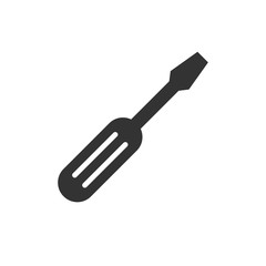screwdriver icon black flat style design. Vector graphic illustration.