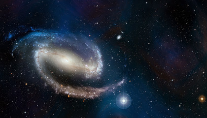 Space cosmic background of spiral galaxy and stars field