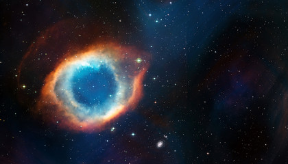 Space cosmic background of supernova nebula and stars field