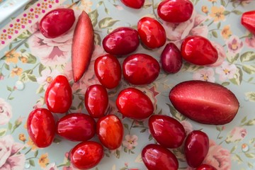 Red fresh raw cranberry