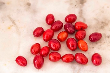 Red fresh raw cranberry
