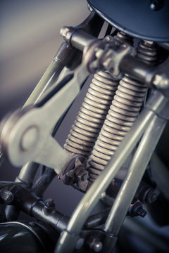 Front suspension of a vintage motorcycle