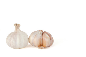 Garlic is an ingredient in cooking isolated on white background.