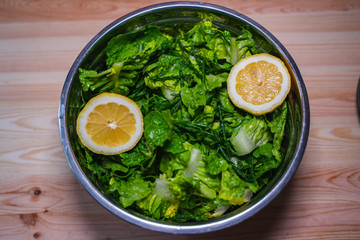 fresh salat bowl with Karkalla