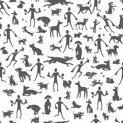 Fototapeta na wymiar dogs silhouettes background