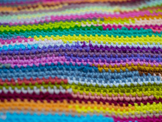 Fototapeta premium Bright colors from crochet ed close-up