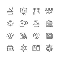 Lawyer and business vector icon set
