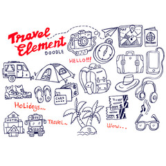 travel element doodle sketch