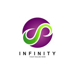 Infinity symbol limitless logo design vector template