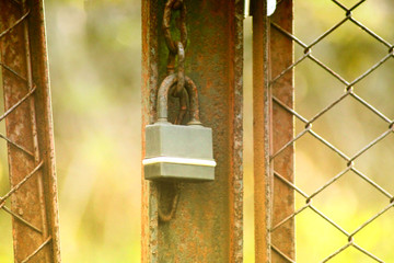 Padlock with a chain, vintage style