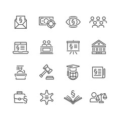 Lawyer and business vector icon set