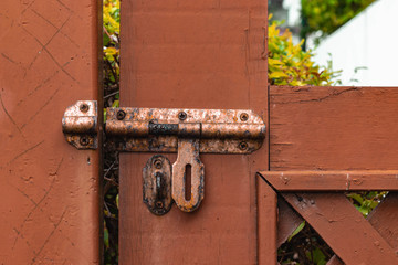 old wooden door with lock
