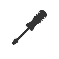 screwdriver icon black flat style design. Vector graphic illustration.