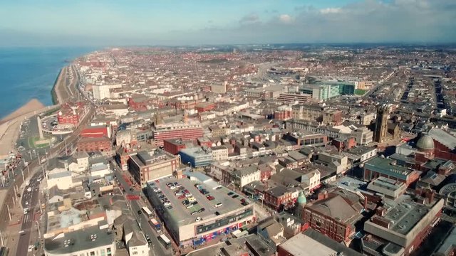 View from the top of Blackpool Tower - Blackpool, Lancashire, North West England - Unired Kingdom. 19th of September 2019