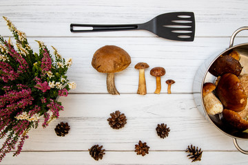 Grzyby na jesiennym kuchennym stole © andsko