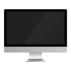 Fototapeta premium Computer monitor display with blank screen isolated on white background.