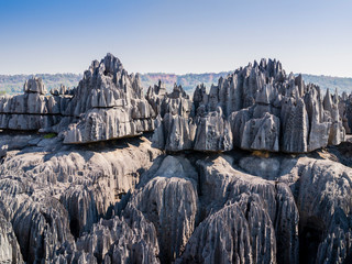 Stunning view of karst limestone formations in Tsingy de Bemaraha National Park, Madagascar