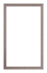 Silver frame for paintings, mirrors or photo isolated on white background