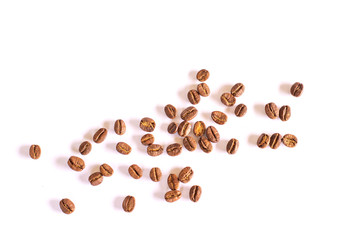 Coffee beans on a white background