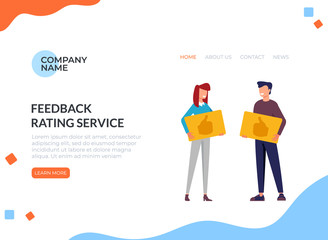 Feedback rating service concept. Vector graphic design flat cartoon illustration
