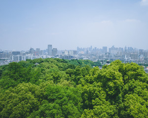 Fototapeta premium View from top of Wu Hill (Wushan), Hangzhou, China