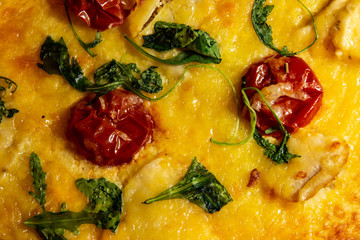 Pizza with cheese and vegetables