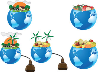 agricoltura sostenibile biologica pianeta terra con verdura © fiore26
