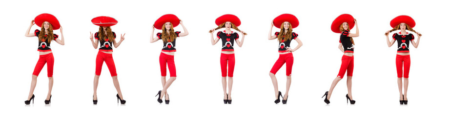 Funny mexican with sombrero hat