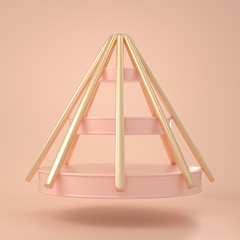 3d render image of christmas look minimal toy.3d design of christmas tree on pink pastel background.