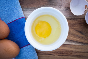 raw egg in a cup