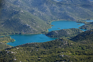 Fototapeta na wymiar Aerial view of Bacinska jezera near Adriatic Sea, Croatia