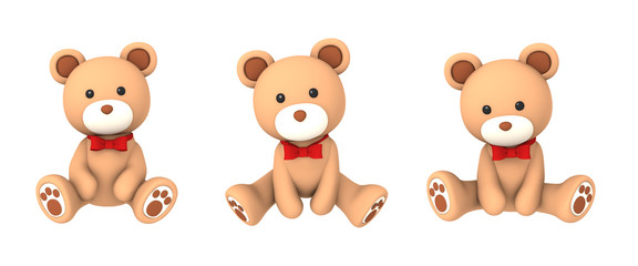 赤いリボンのクマのぬいぐるみ