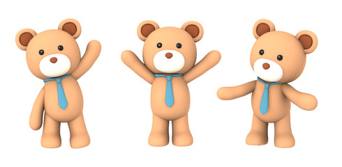 Fototapeta premium 青いネクタイのクマのぬいぐるみ