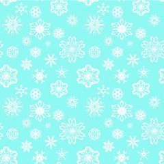 Snowflakes seamless pattern, winter background.