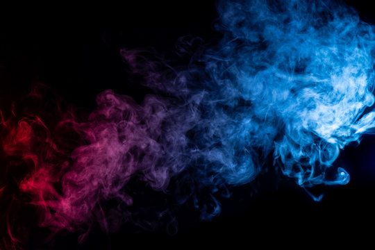 abstract blue and purple smoke on black background