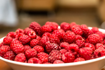 raspberries in a bowl