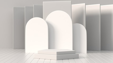 3d render images abstract geometric background, cylinder podium, minimalistic primitive shapes, modern mock up, blank template, mesh, empty showcase, shop display.