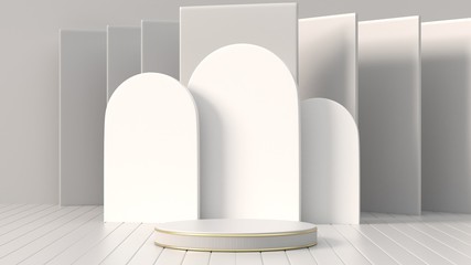 3d render images abstract geometric background, cylinder podium, minimalistic primitive shapes, modern mock up, blank template, mesh, empty showcase, shop display.