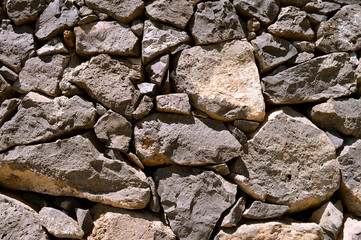 Dry volcanic rock wall
