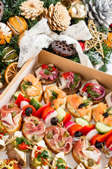 Christmas appetizers in the box