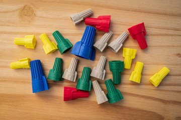 Variety of assorted winged wire connectors