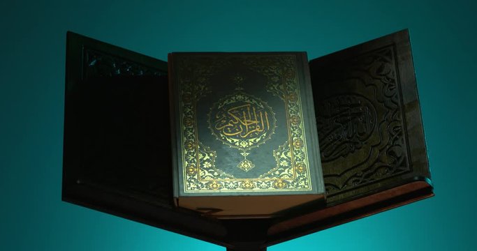 Light Passing over Holy Quran on Book Rest 2