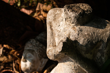 Old Cement Buddha in Wat Suan Dok Temple , Chiang Mai