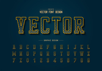 Halftone circle font and alphabet vector, Digital typeface and number design